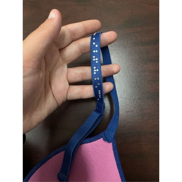 PINK Victoria’s Secret Wear Everywhere Push-Up Bra with Rhinestone Straps 32B - Picture 6 of 10